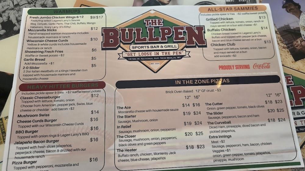 The Bullpen Sports Bar & Grill Menu image 2